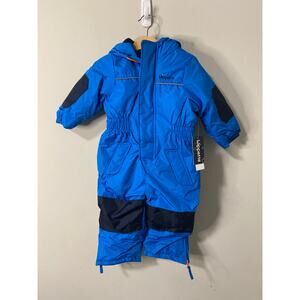 New Wippette Toddler Kids Unisex Insulated Full Zip Snowsuit, Blue Size 2T